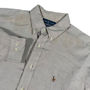 Ralph Lauren Yarmouth Shirt Men's 16.5 34/35 Tan Pinpoint Oxford Button Down